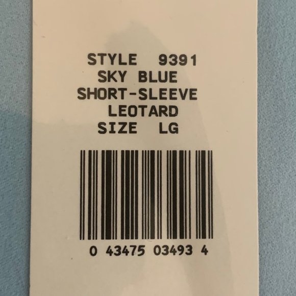 Danskin Childs Leotard Sky Blue Short Sleeve Scoop Neck Small Large Dance - Picture 6 of 11